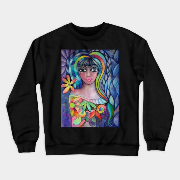 Rainbow Goddess Crewneck Sweatshirt by karincharlotte